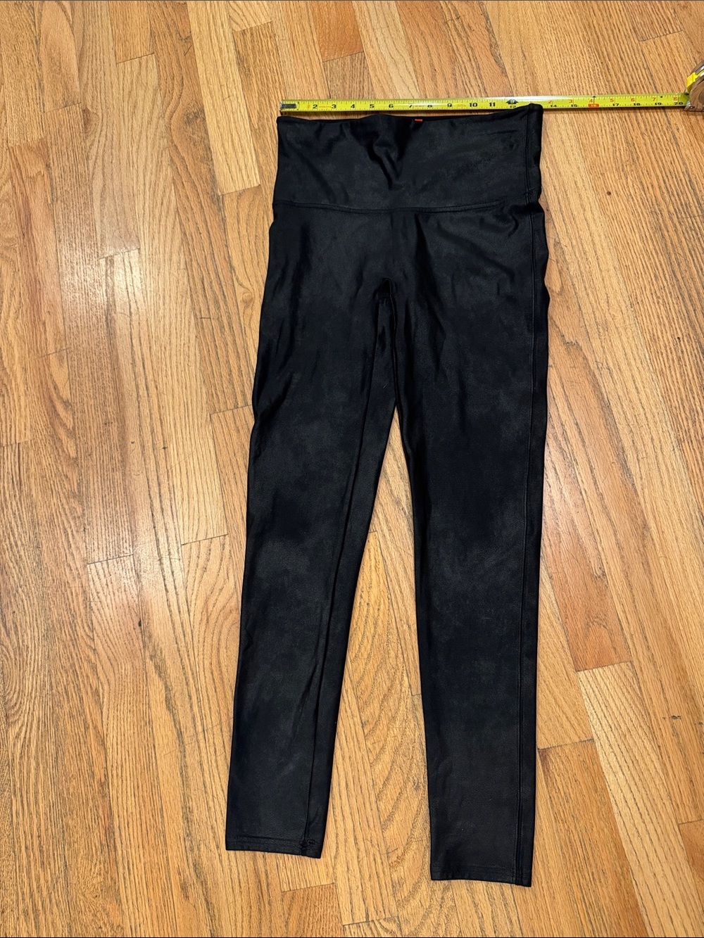 SPANX Black shiny High-Rise Sculpting Leggings Large - Picture 6 of 6